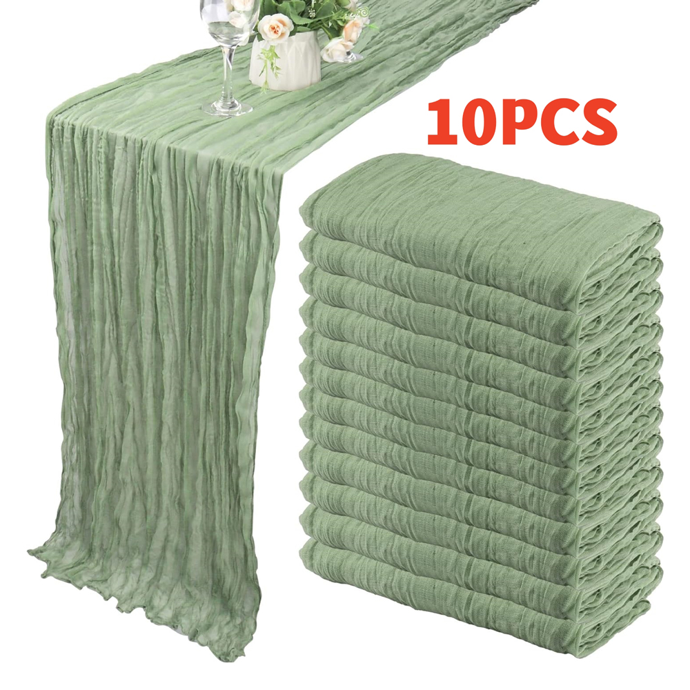 Christmas Table Runner - 10Pcs Cheesecloth Table Runner Boho Gauze