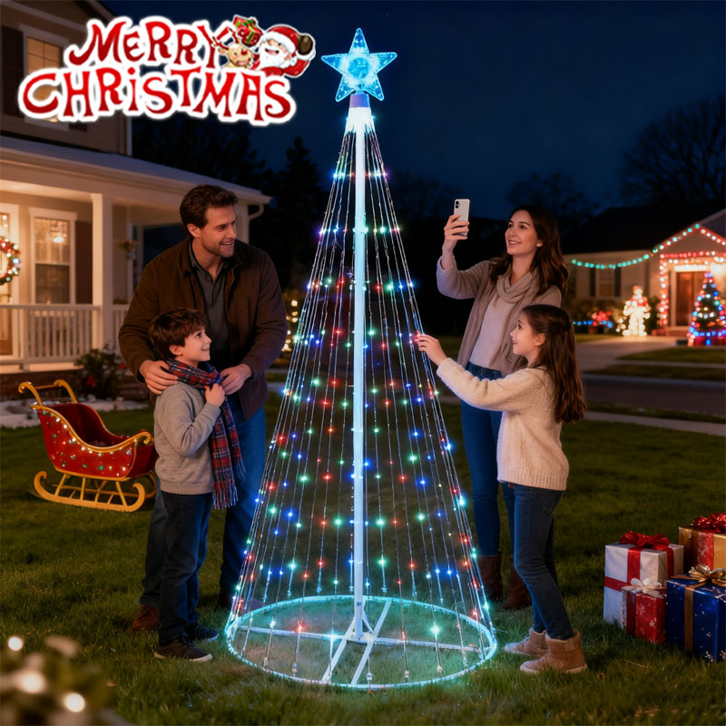 Solar-Powered LED Waterfall St - Star Tree Topper incelemesi ve fiyatı