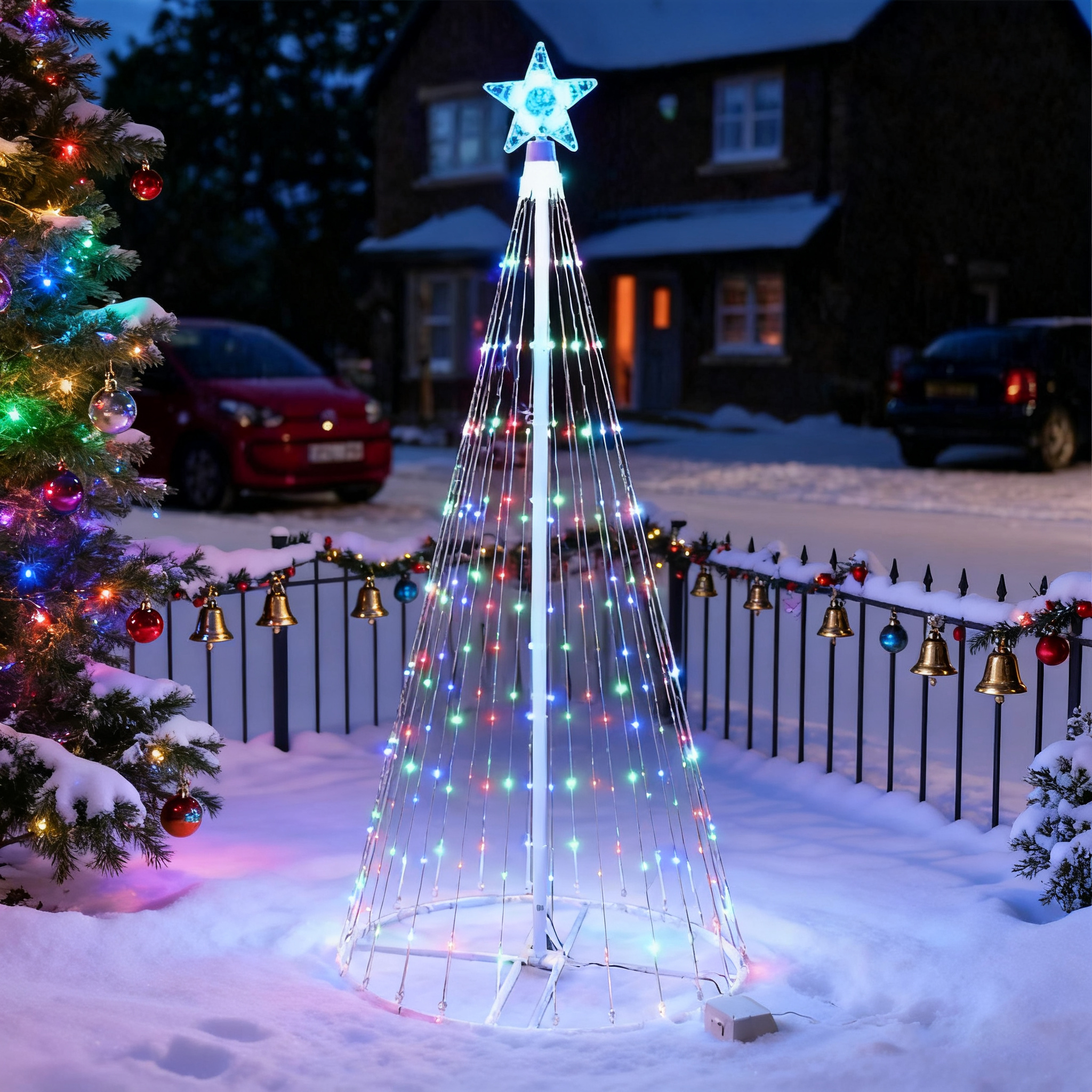 Solar-Powered LED Waterfall St - Star Tree Topper incelemesi ve fiyatı