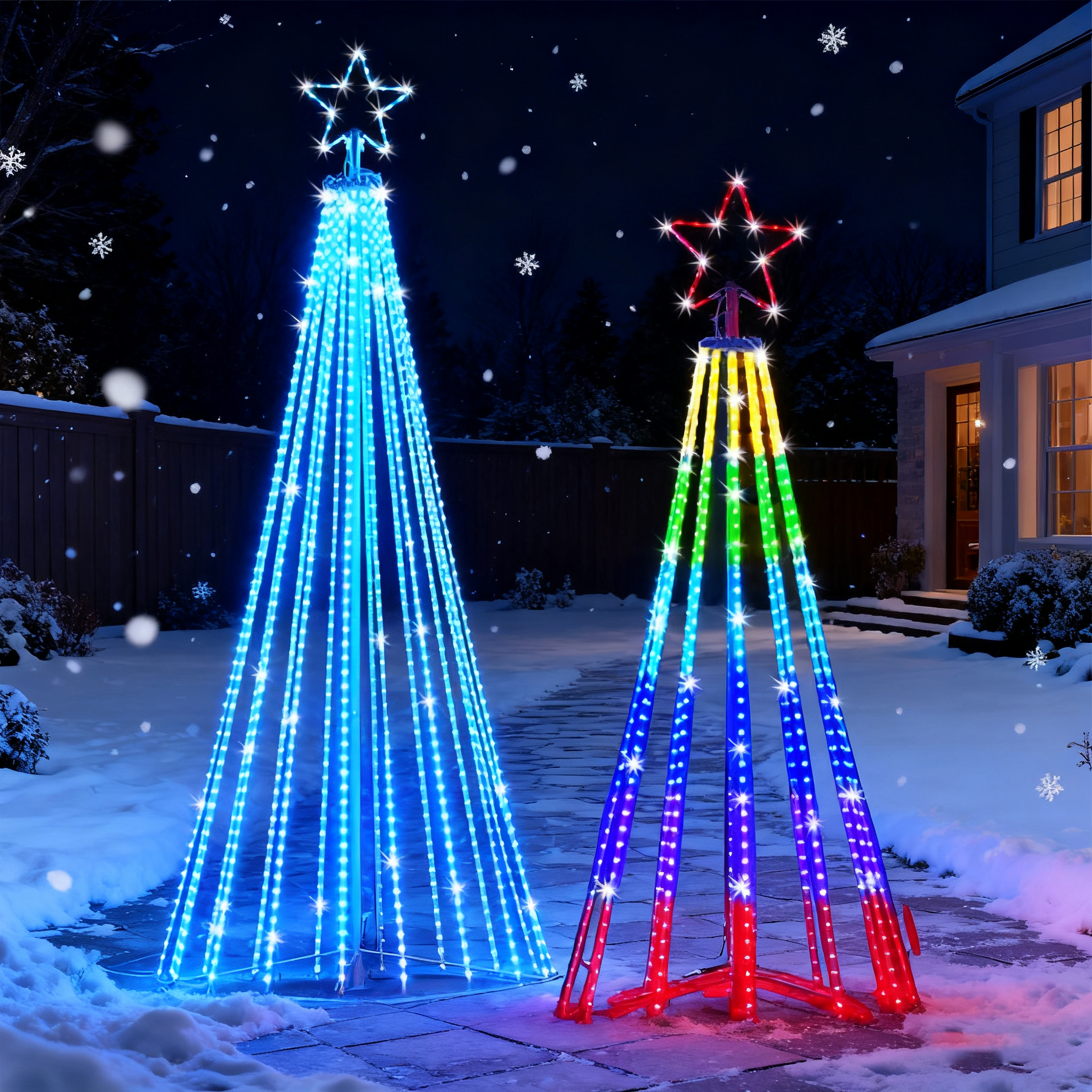 Solar-Powered LED Waterfall St - Star Tree Topper incelemesi ve fiyatı