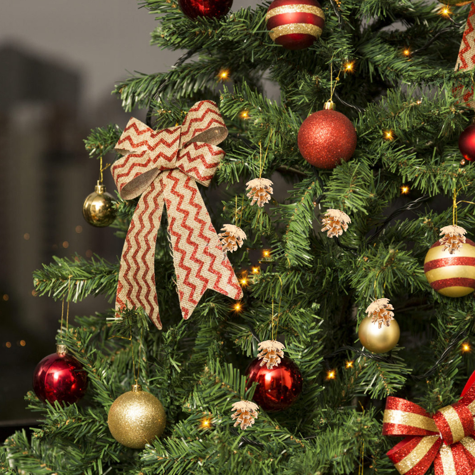 10Pcs Gold Plastic Pinecones R - Christmas Wreath Fake incelemesi ve fiyatı