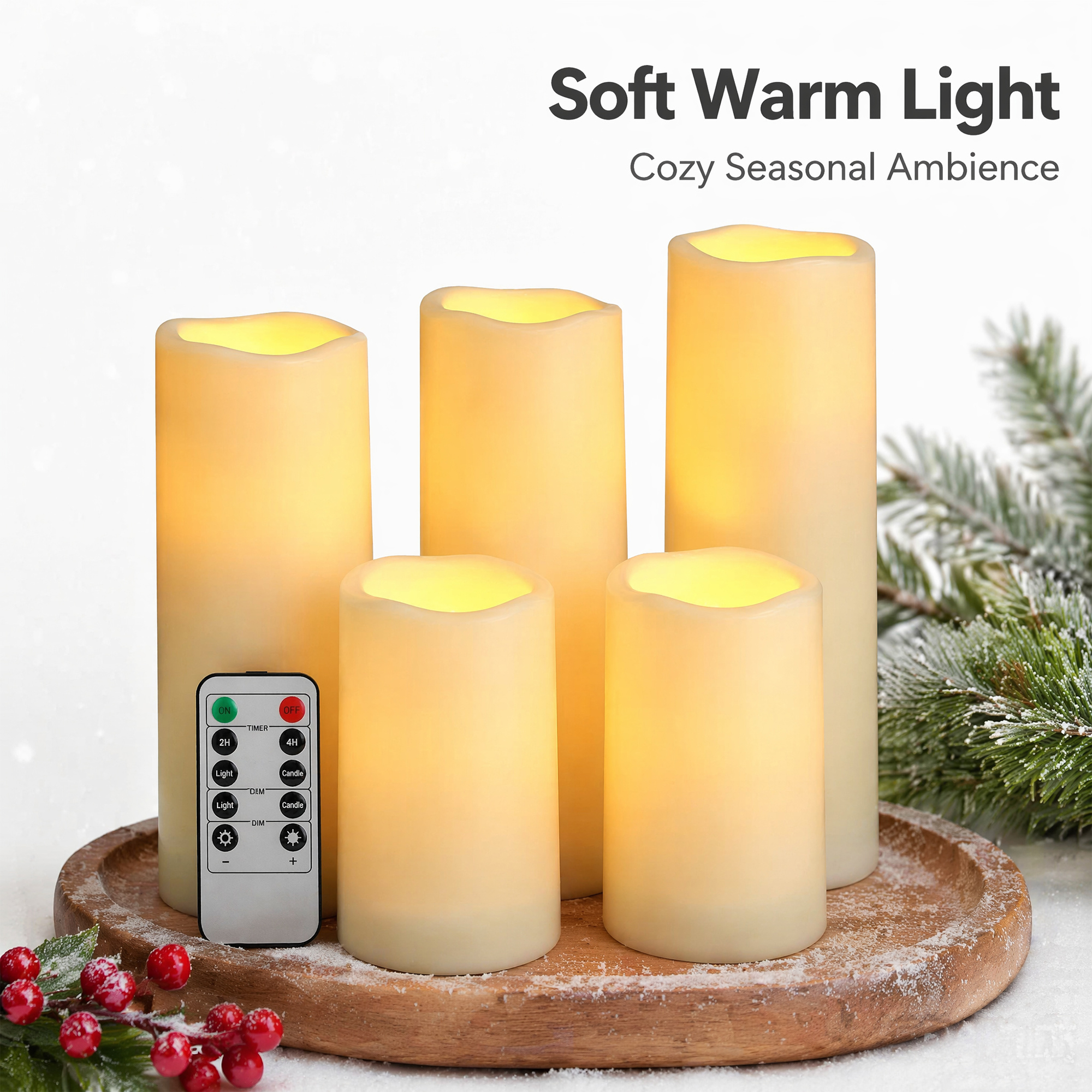 Flameless LED Pillar Candle Wa - Christmas Lights Outdoor incelemesi ve fiyatı
