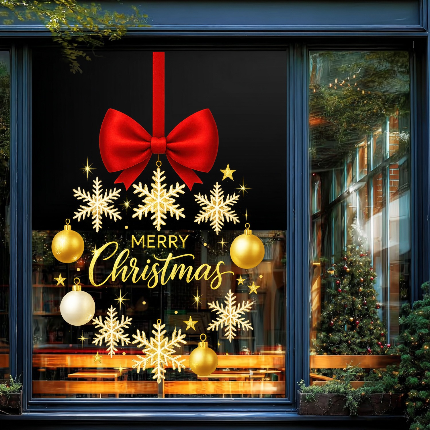 Christmas Stickers Gold Snowfl - Snowflake Window Decal incelemesi ve fiyatı