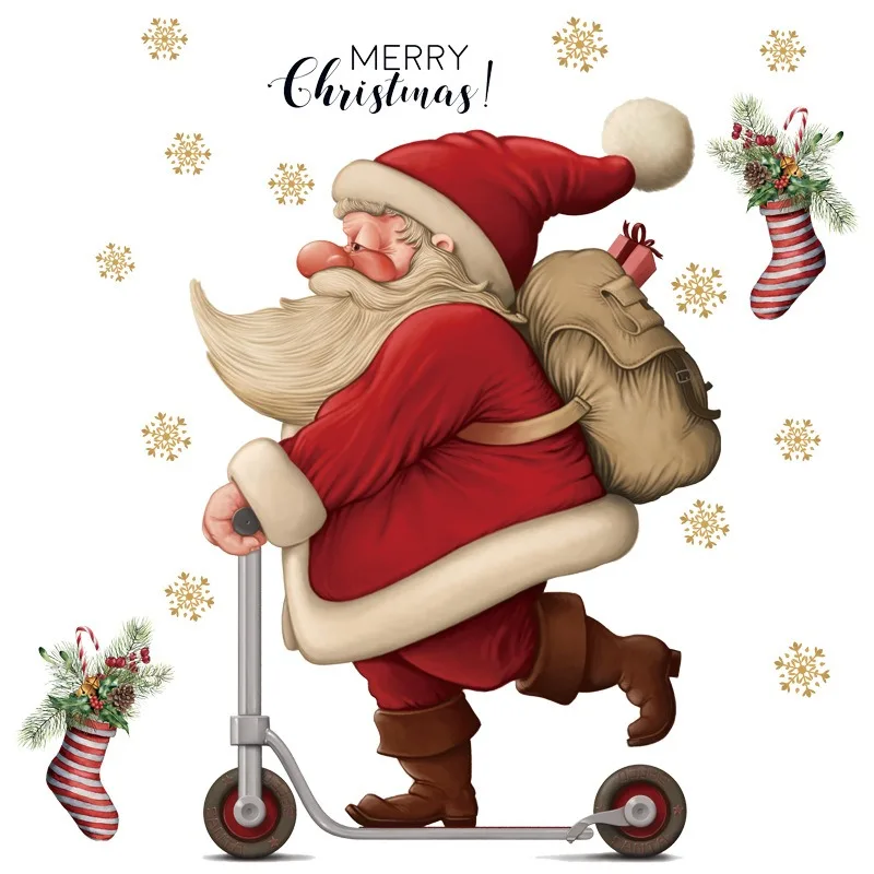 Snowflake Santa Stickers for N - Snowflake Window Decal incelemesi ve fiyatı