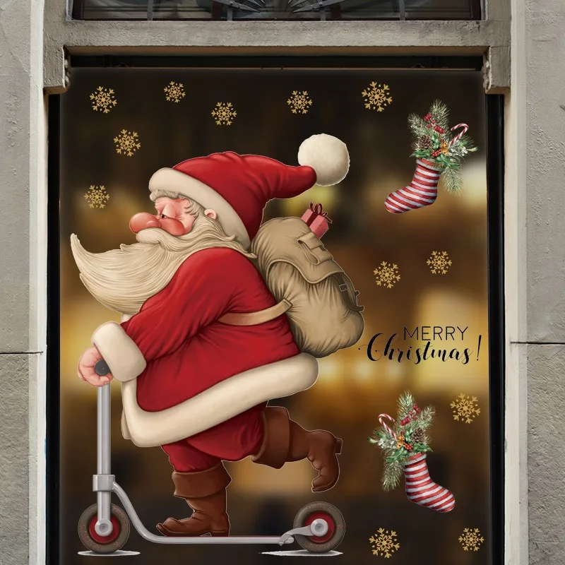 Snowflake Santa Stickers for N - Snowflake Window Decal incelemesi ve fiyatı