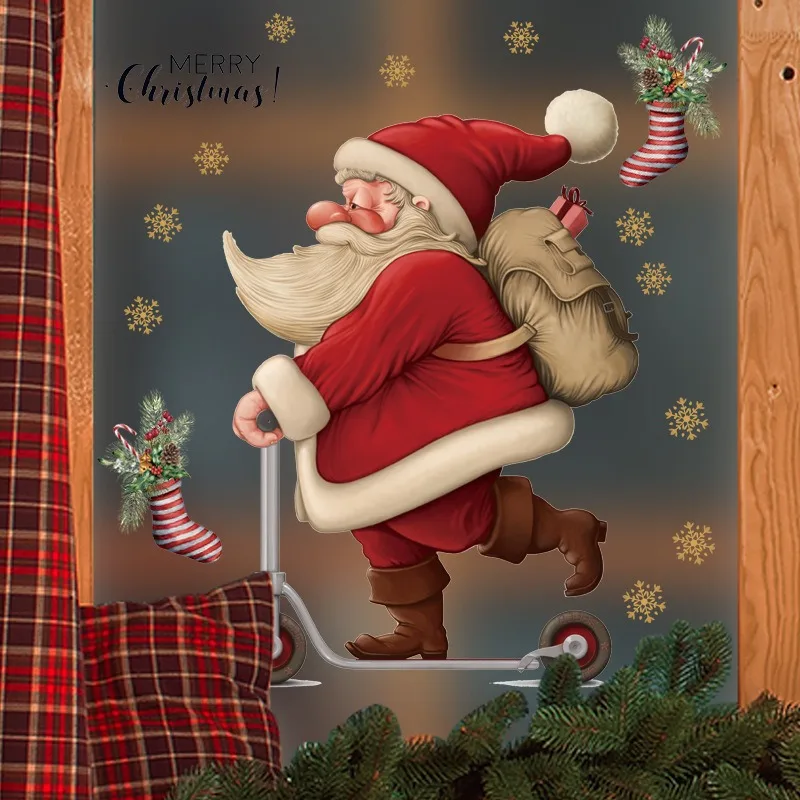 Snowflake Santa Stickers for N - Snowflake Window Decal incelemesi ve fiyatı