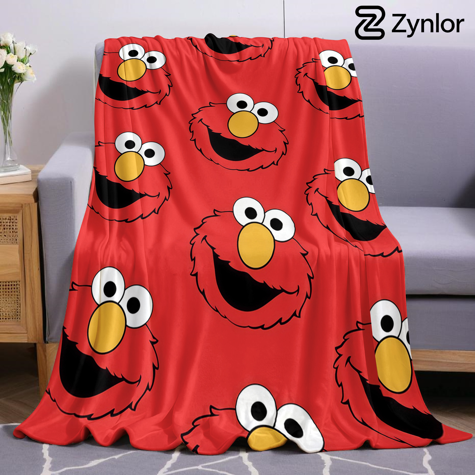 Elmo Face Cartoon Anime Print  - Christmas Throw Blanket incelemesi ve fiyatı