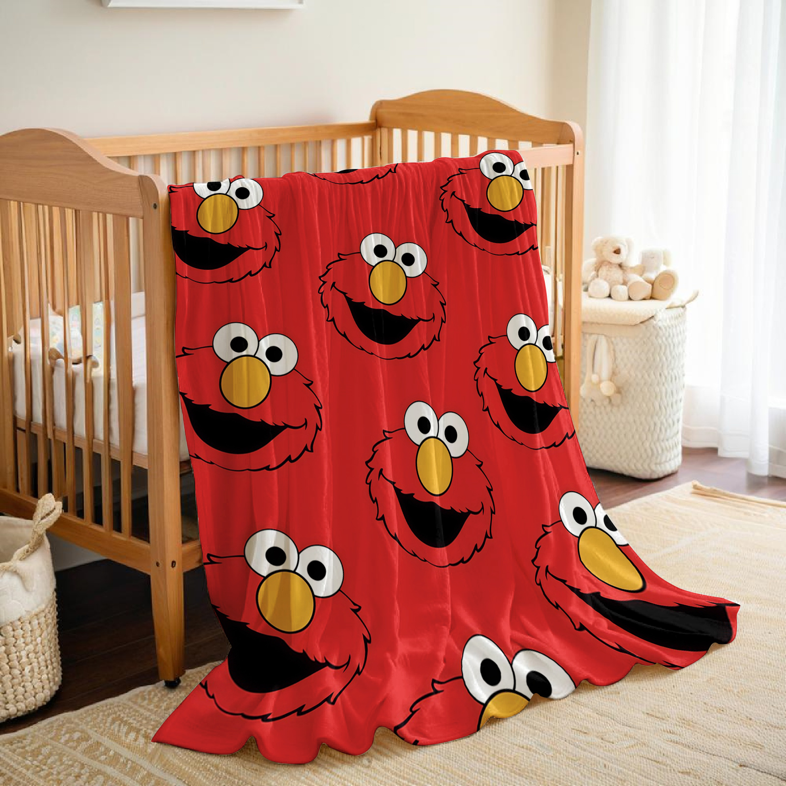 Elmo Face Cartoon Anime Print  - Christmas Throw Blanket incelemesi ve fiyatı