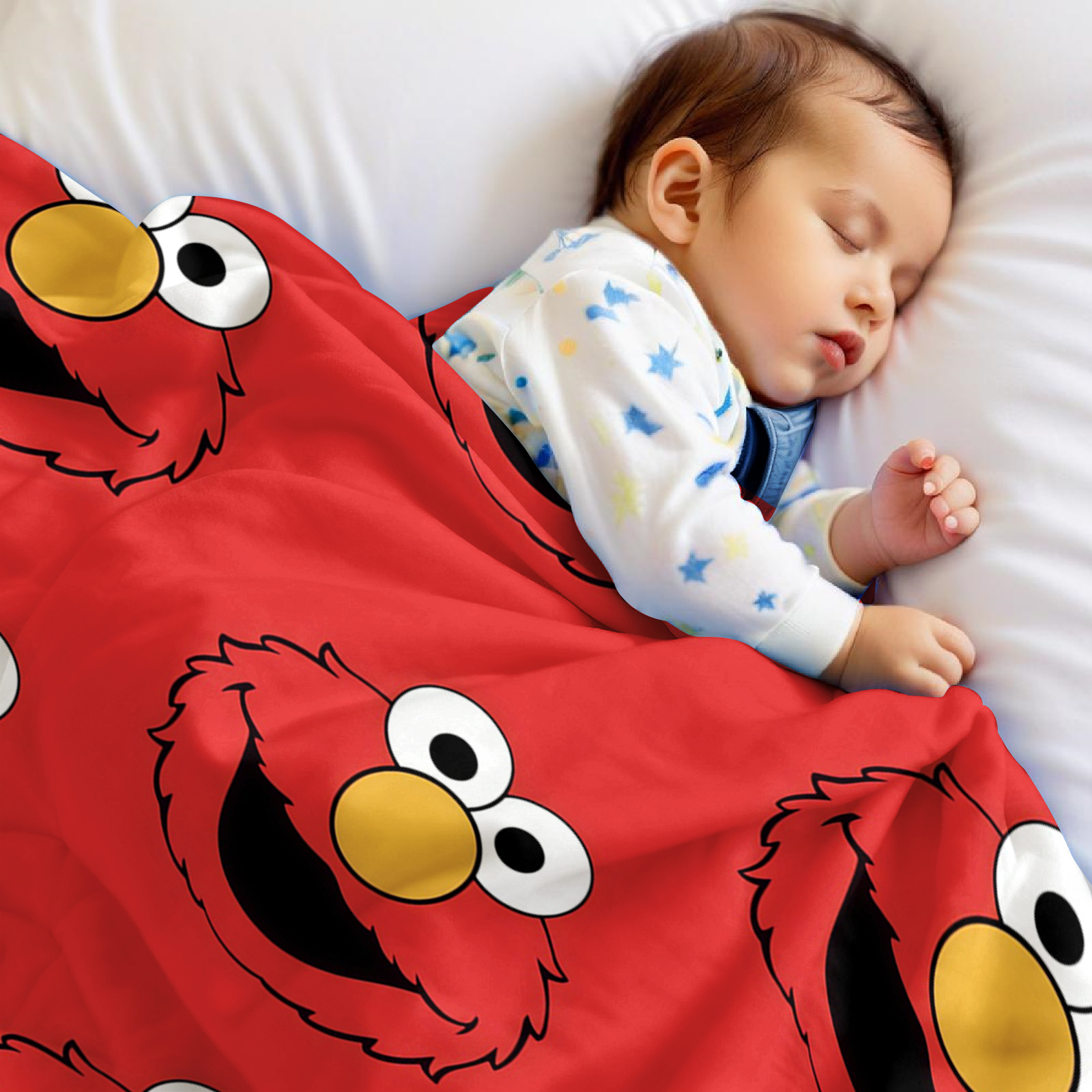Elmo Face Cartoon Anime Print  - Christmas Throw Blanket incelemesi ve fiyatı