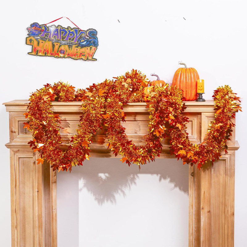 2pcs Thanksgiving Fall Maple L - Tinsel Garland Decoration incelemesi ve fiyatı