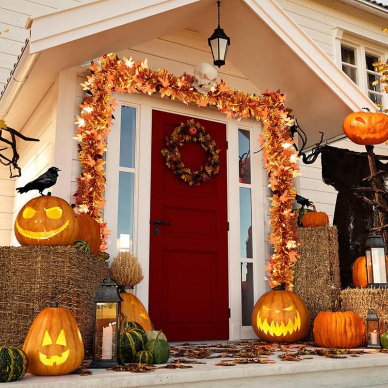 2pcs Thanksgiving Fall Maple L - Tinsel Garland Decoration incelemesi ve fiyatı