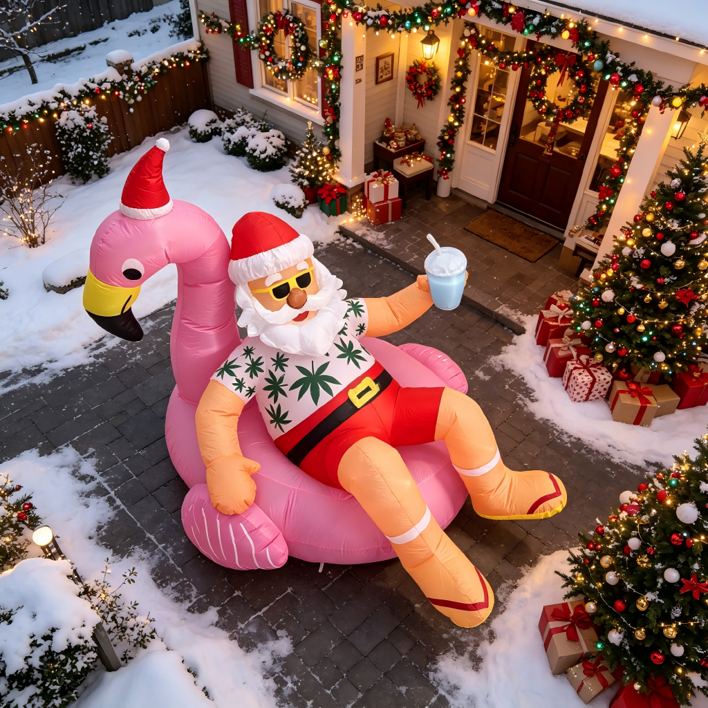 8.2FT Christmas Blow Ups Santa - Christmas Lights Outdoor incelemesi ve fiyatı