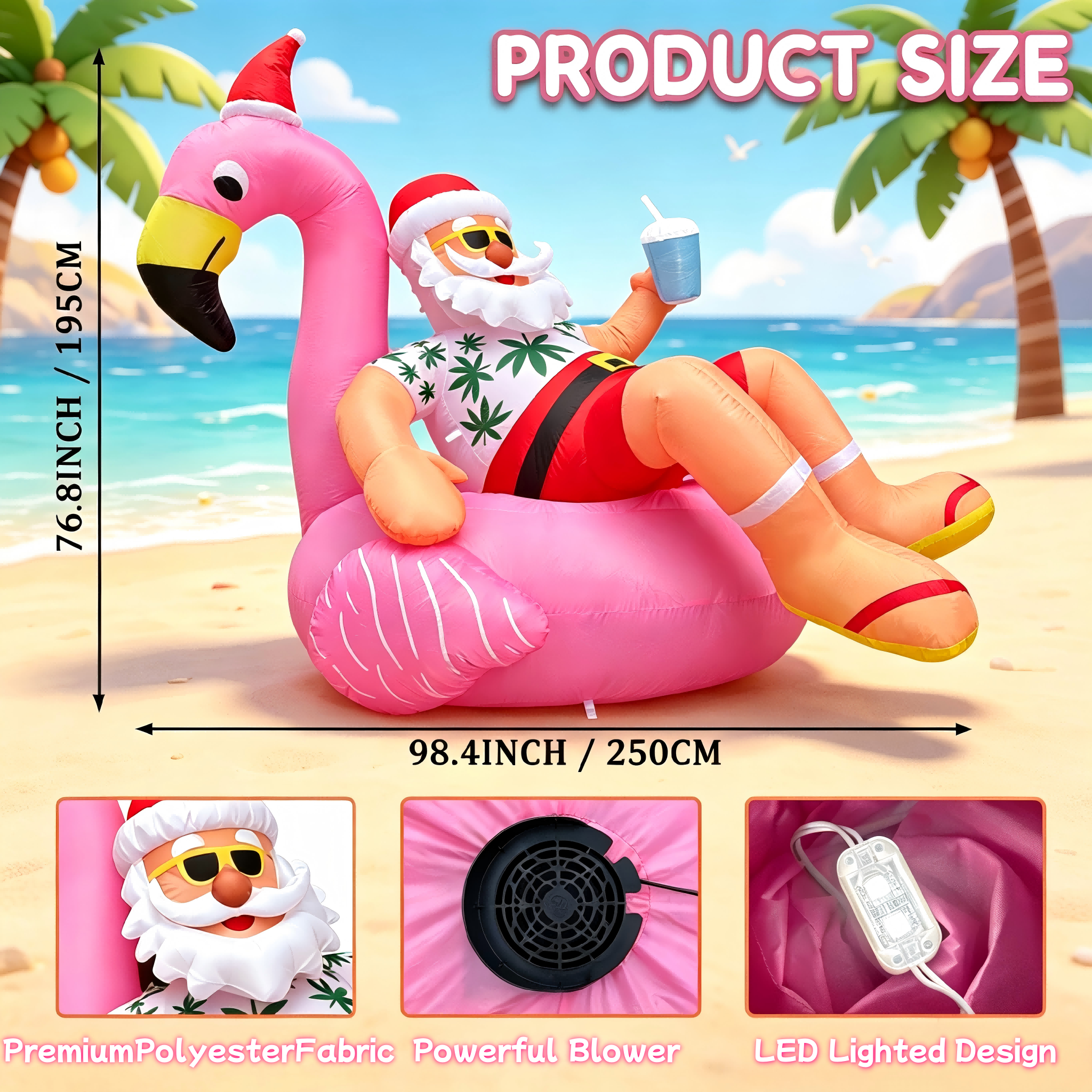 8.2FT Christmas Blow Ups Santa - Christmas Lights Outdoor incelemesi ve fiyatı