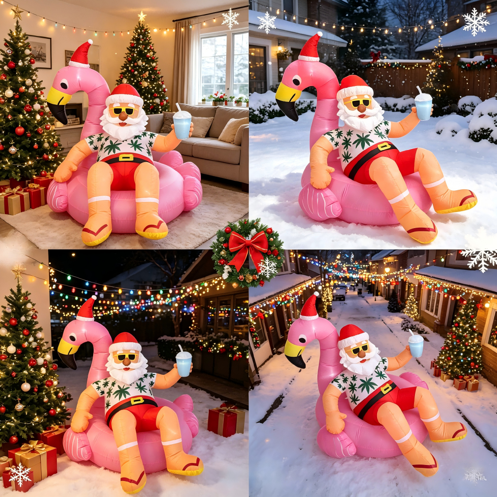 8.2FT Christmas Blow Ups Santa - Christmas Lights Outdoor incelemesi ve fiyatı
