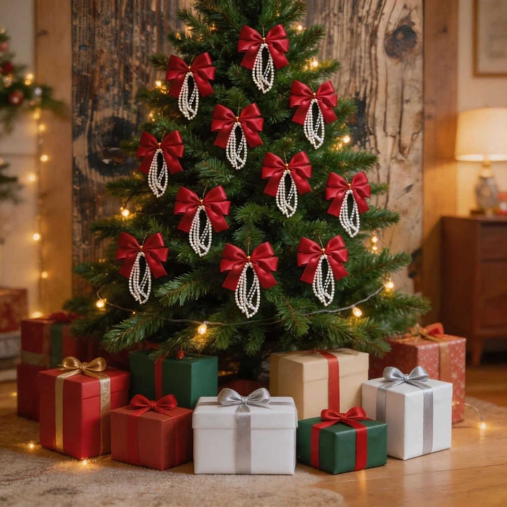 12pcs Set Christmas Tree Bows  - Gift Box Wrap Set incelemesi ve fiyatı