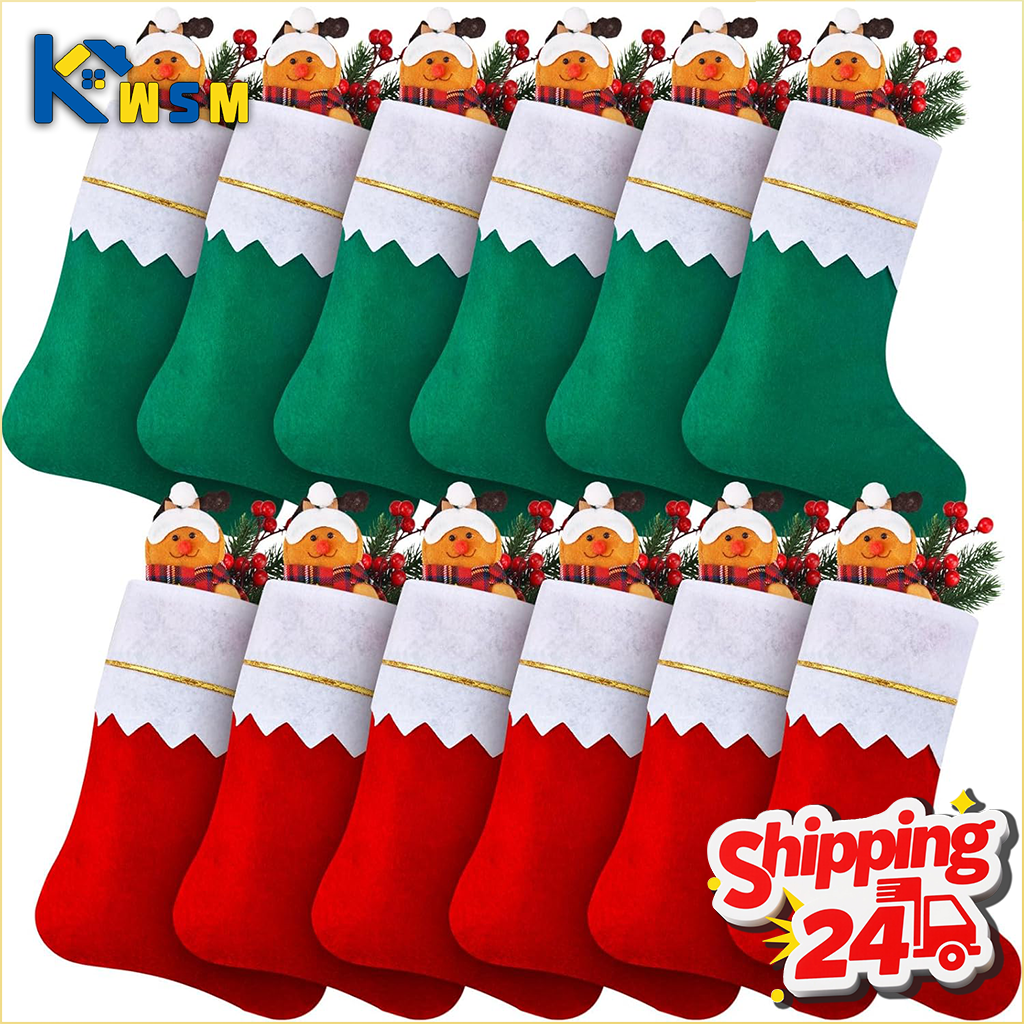 Double Sided Gold Trim Christm - Christmas Stocking Hanging incelemesi ve fiyatı