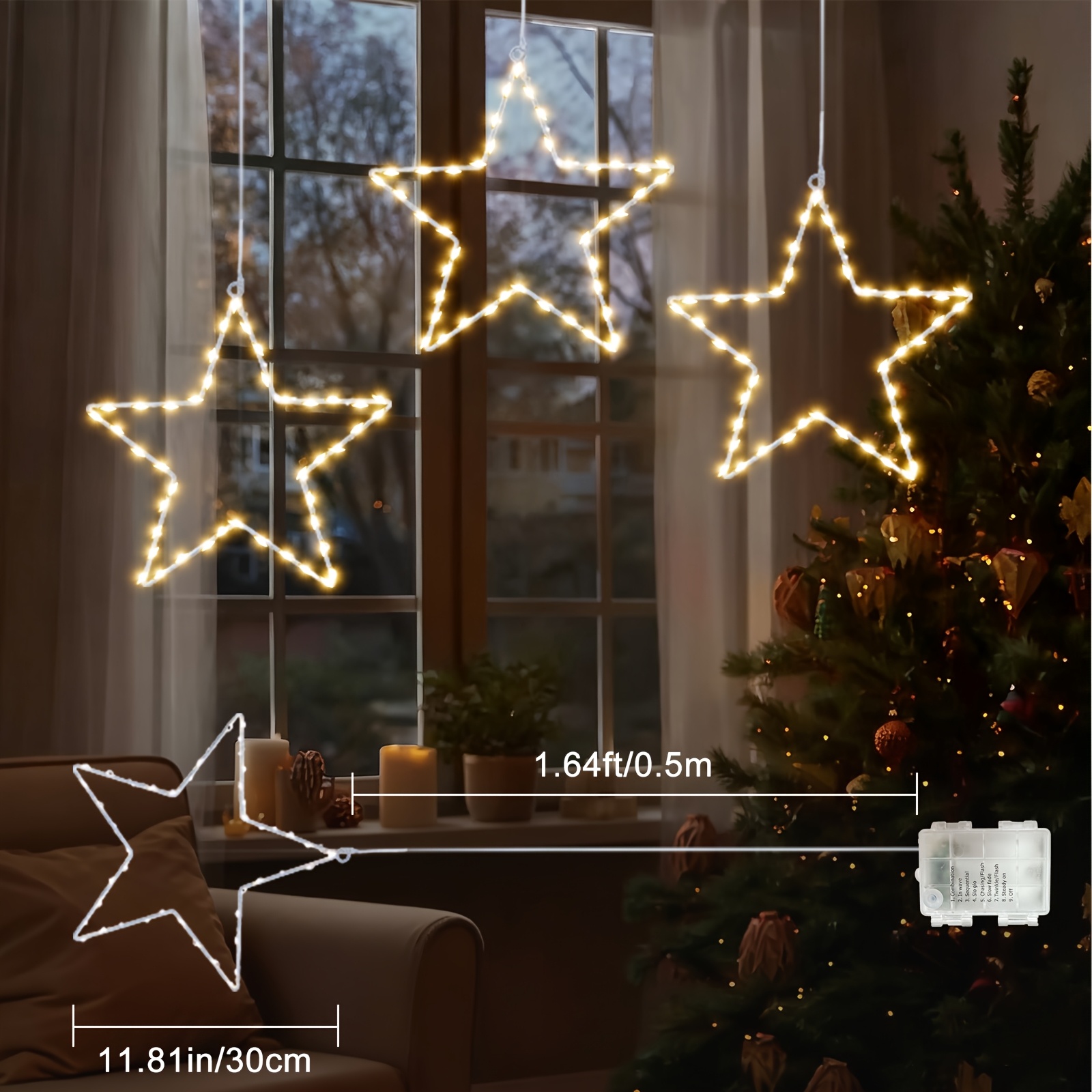 6/3pcs Battery Operated Hangin - Christmas Lights Outdoor incelemesi ve fiyatı