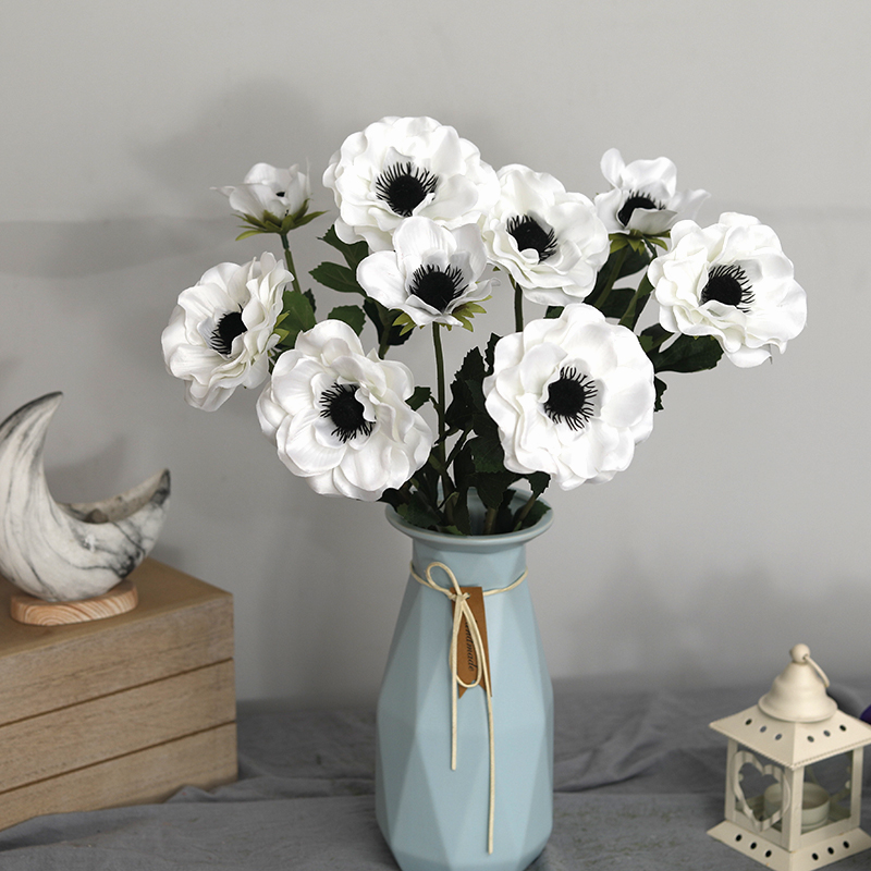 New 3 Heads Anemone Fake Flowe - Christmas Wreath Fake incelemesi ve fiyatı