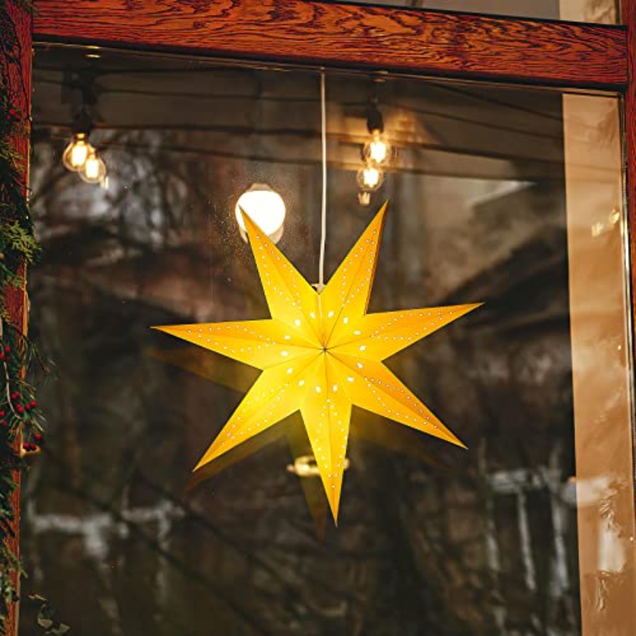 Paper Star Lantern Lamp Shade  - Star Tree Topper incelemesi ve fiyatı