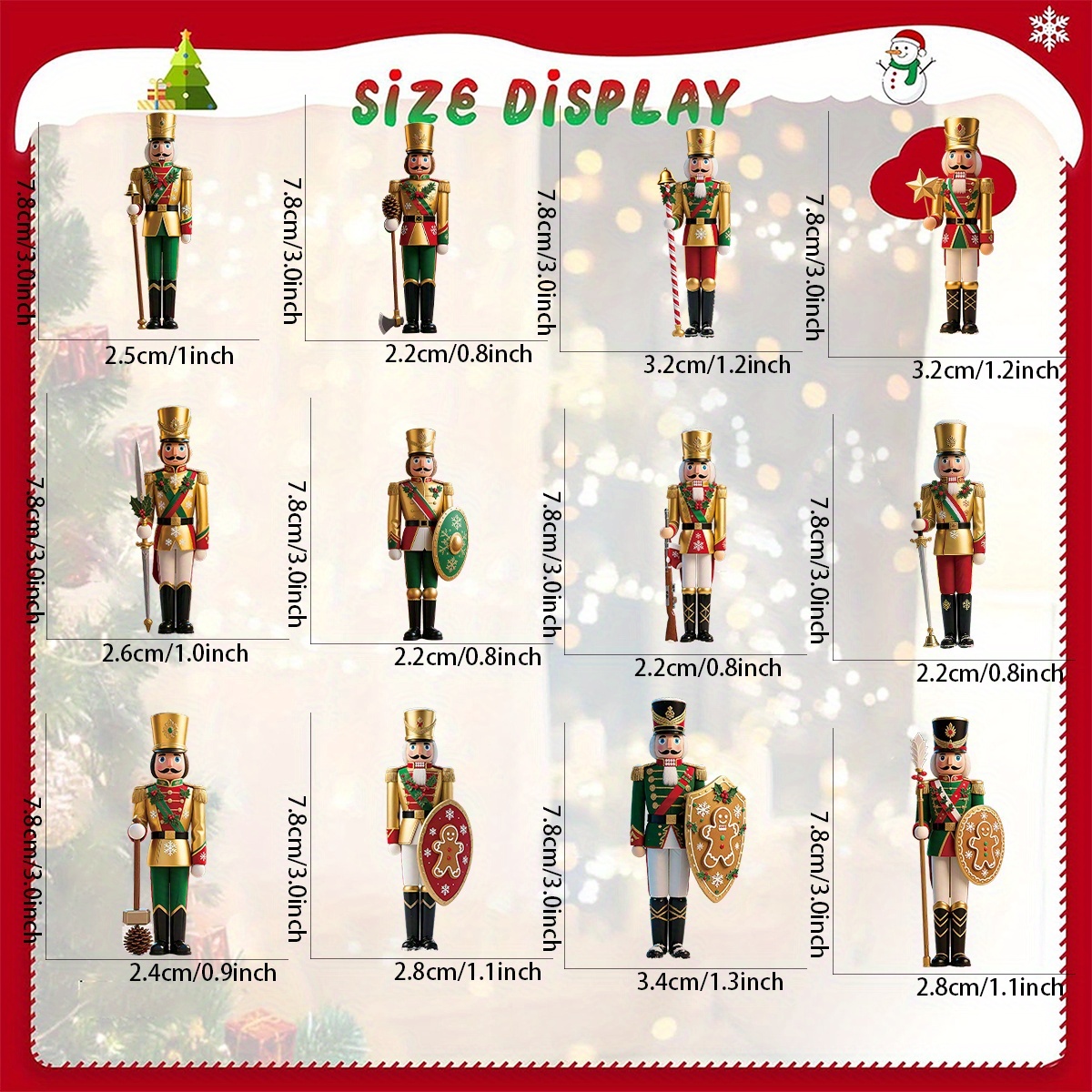 12pcs 2D Flat Wooden Christmas - Nutcracker Figurine incelemesi ve fiyatı