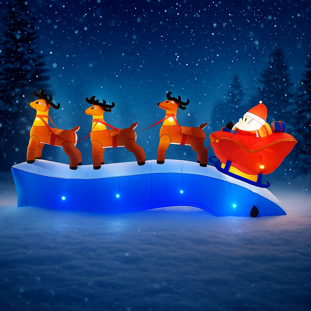 11.8FT Santa Claus Reindeer Sl - Christmas Lights Outdoor incelemesi ve fiyatı