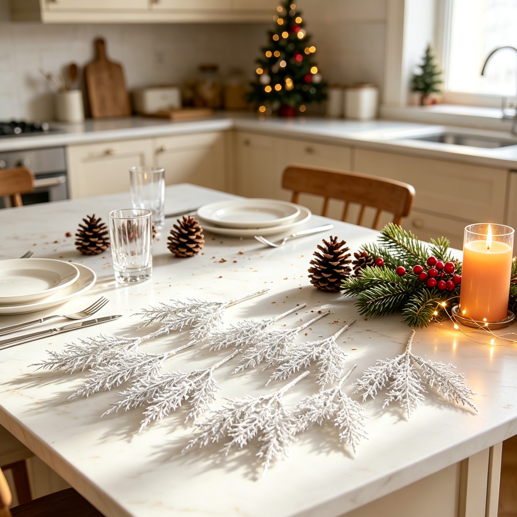 3/6pcs Artificial Plants Golde - Christmas Wreath Fake incelemesi ve fiyatı