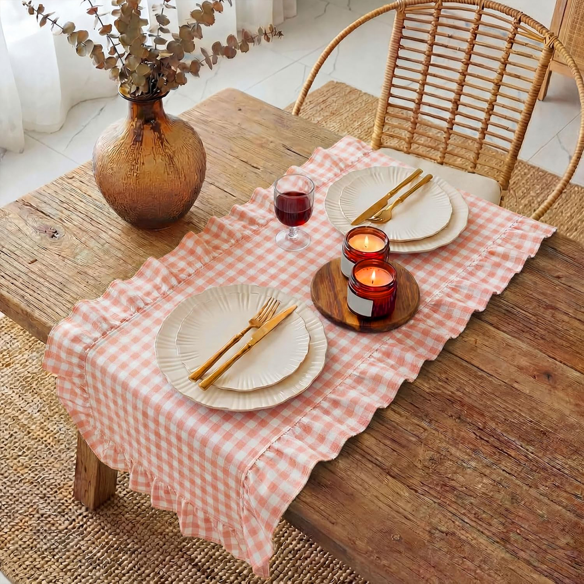 Checkered lotus leaf edge tabl - Christmas Throw Blanket incelemesi ve fiyatı