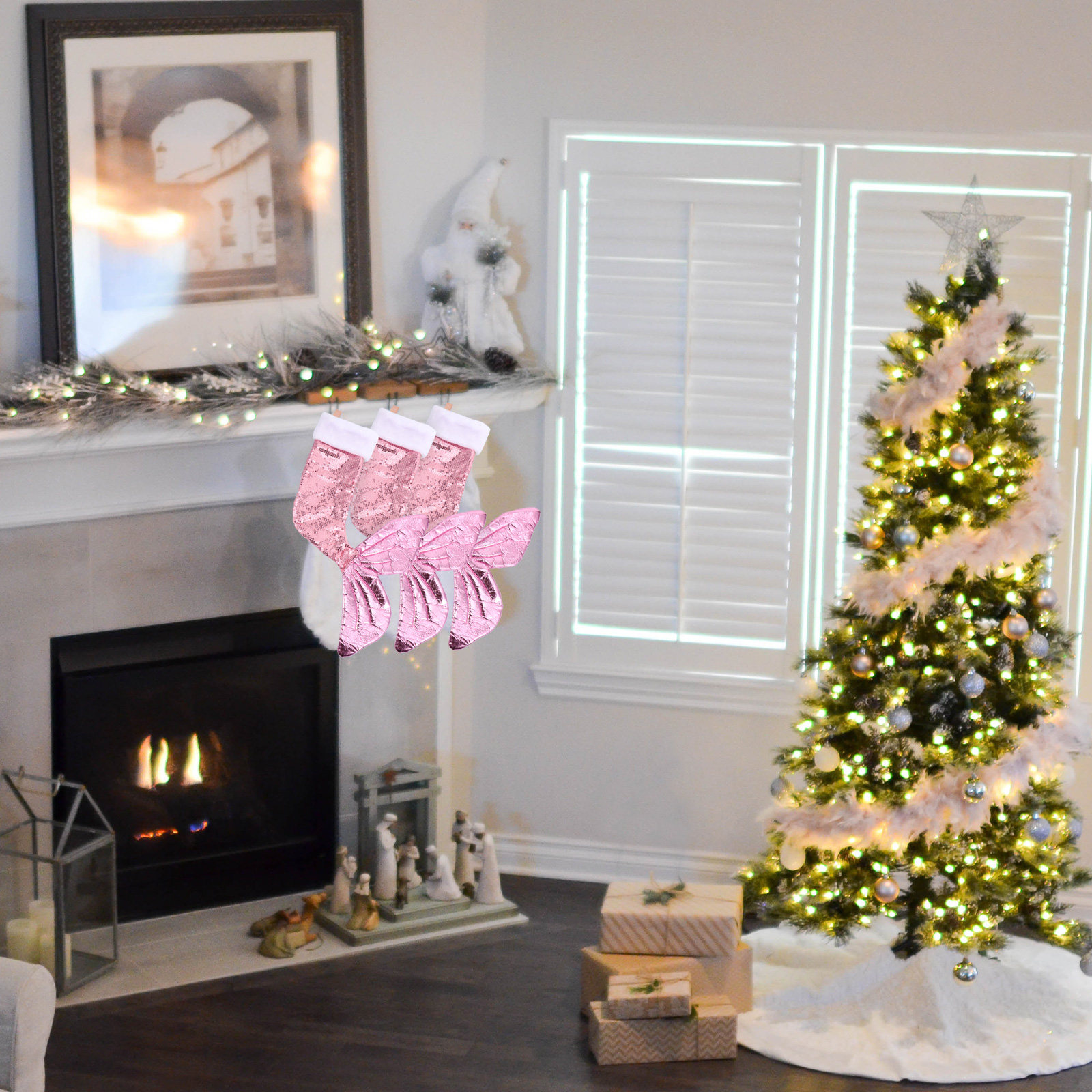 Sequins Mermaid Tail Stocking  - Christmas Stocking Hanging incelemesi ve fiyatı