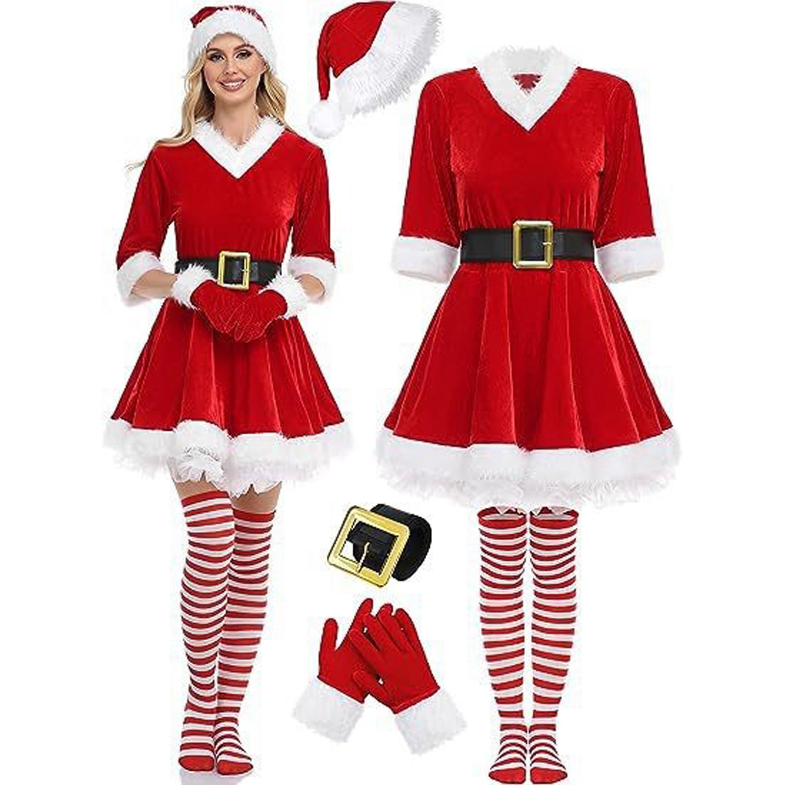Christmas Dress for Adults Red - Elf Costume Christmas incelemesi ve fiyatı