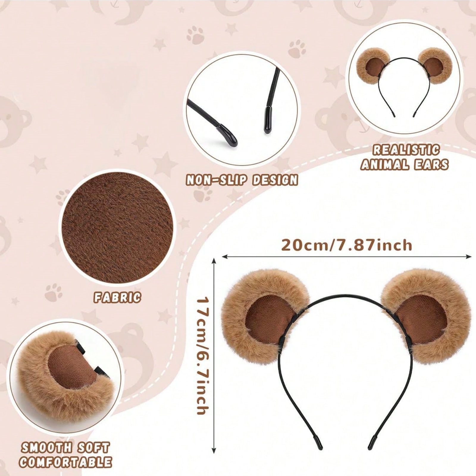 1pc Valentine's Day Brown Bear - Reindeer Antlers Headband incelemesi ve fiyatı