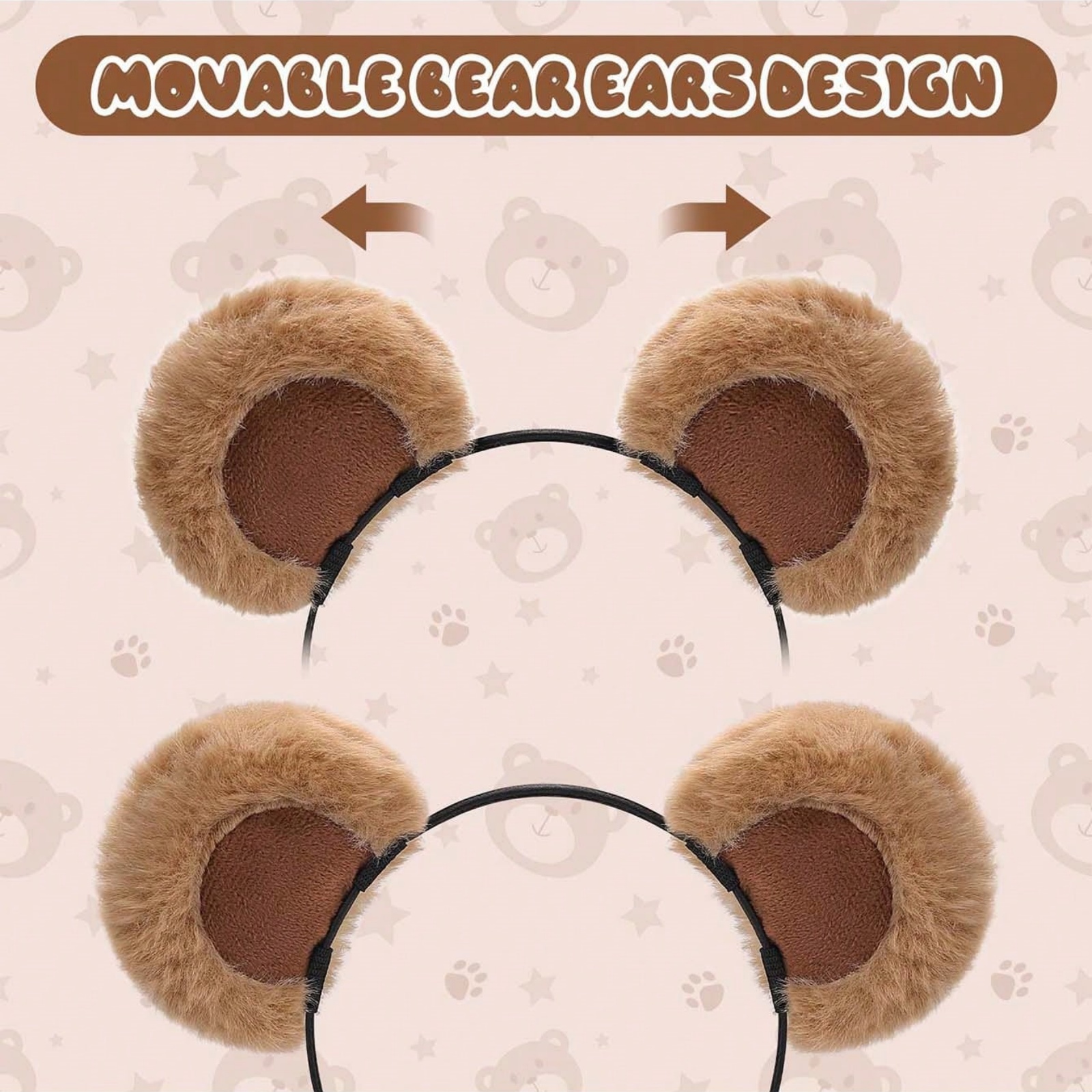 1pc Valentine's Day Brown Bear - Reindeer Antlers Headband incelemesi ve fiyatı