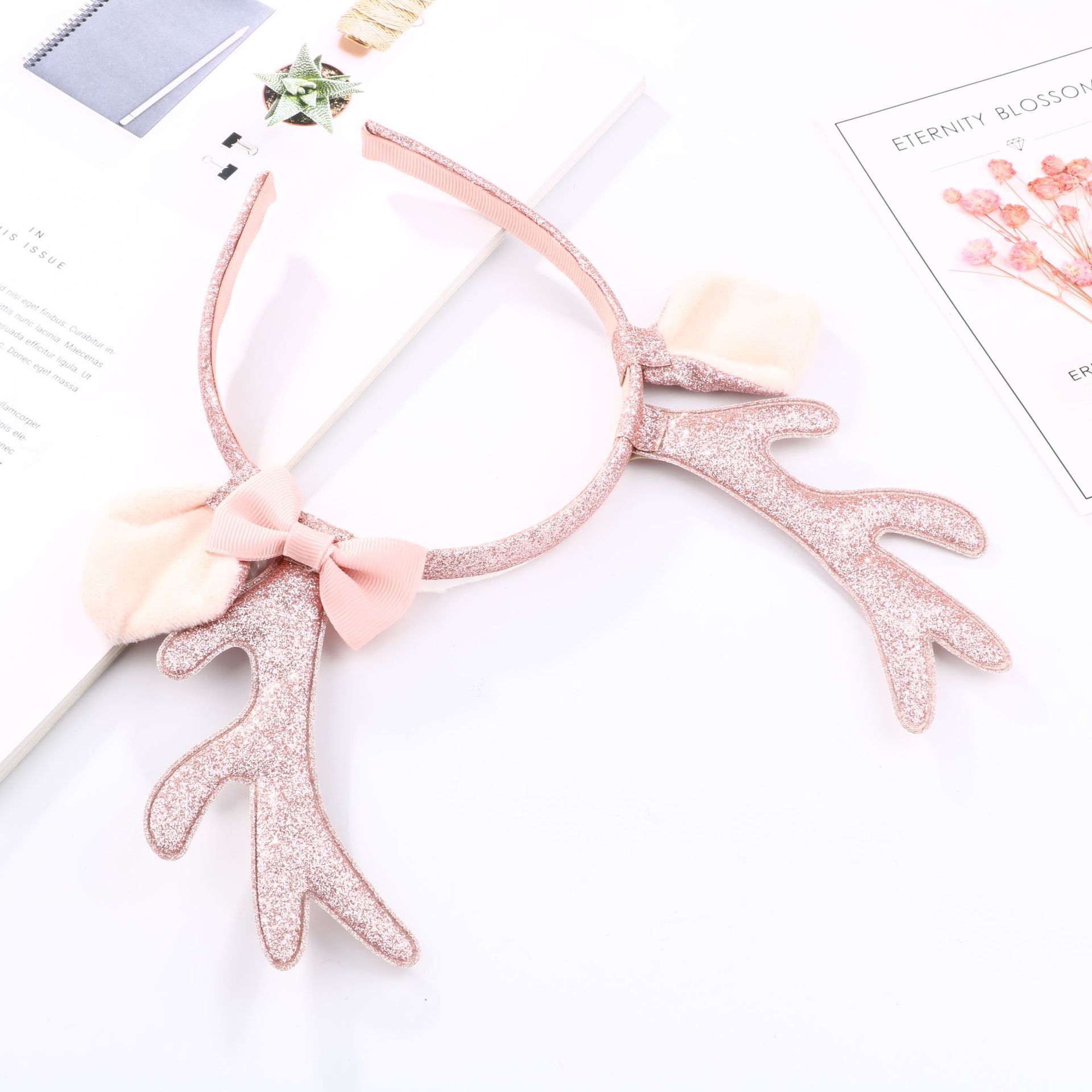 Cute Pink Glitter Reindeer Ant - Reindeer Antlers Headband incelemesi ve fiyatı