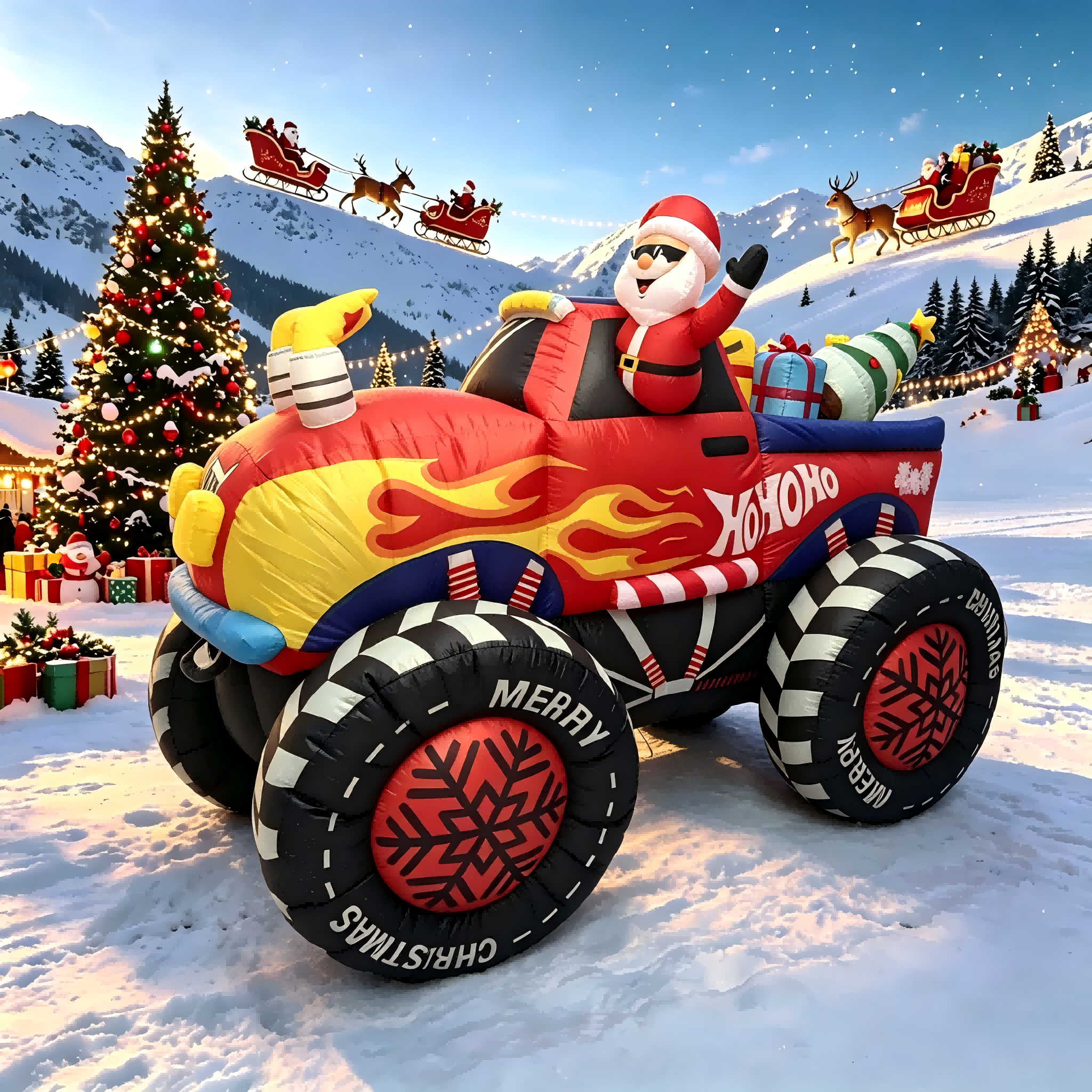 8 FT Christmas Inflatable Mons - Christmas Lights Outdoor incelemesi ve fiyatı