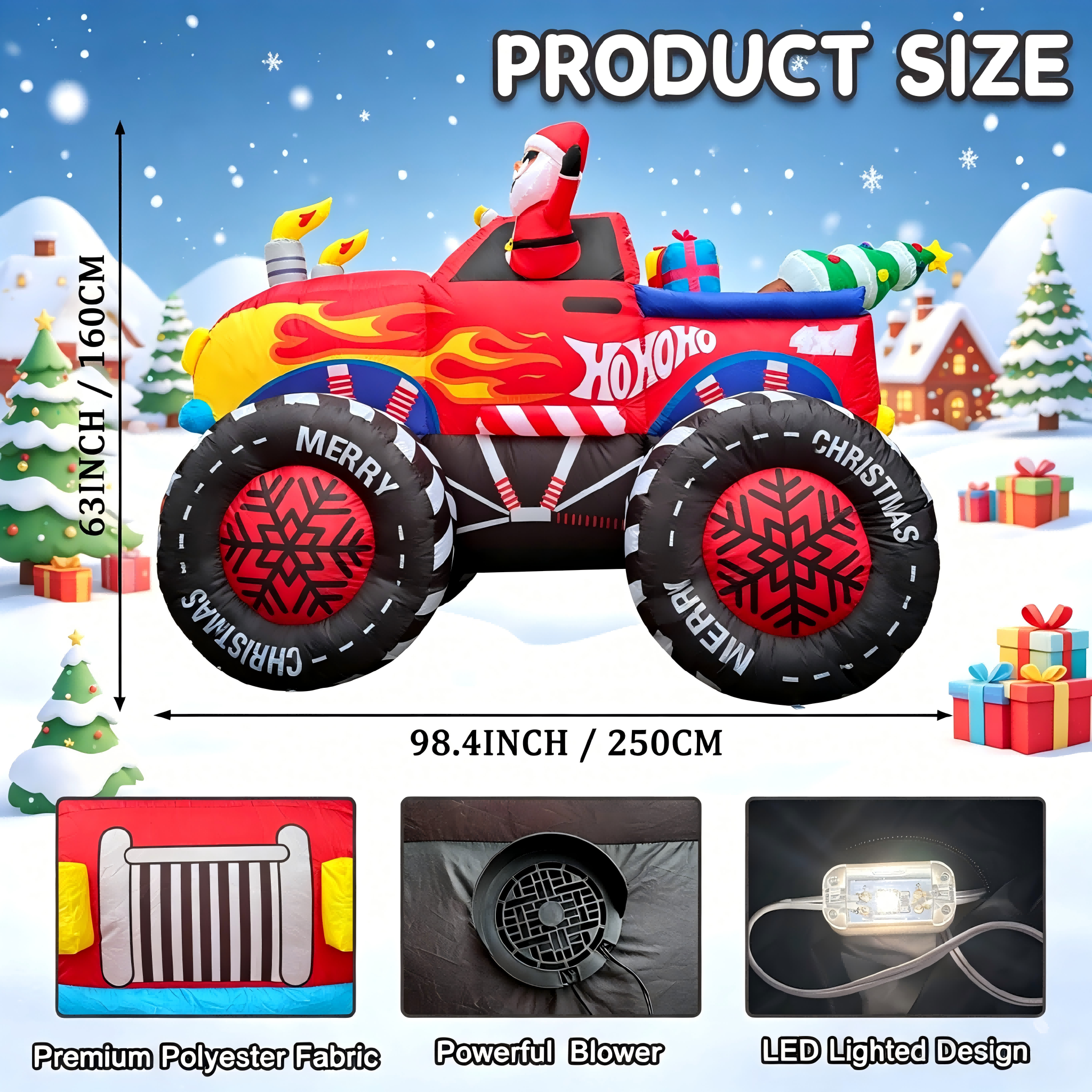 8 FT Christmas Inflatable Mons - Christmas Lights Outdoor incelemesi ve fiyatı