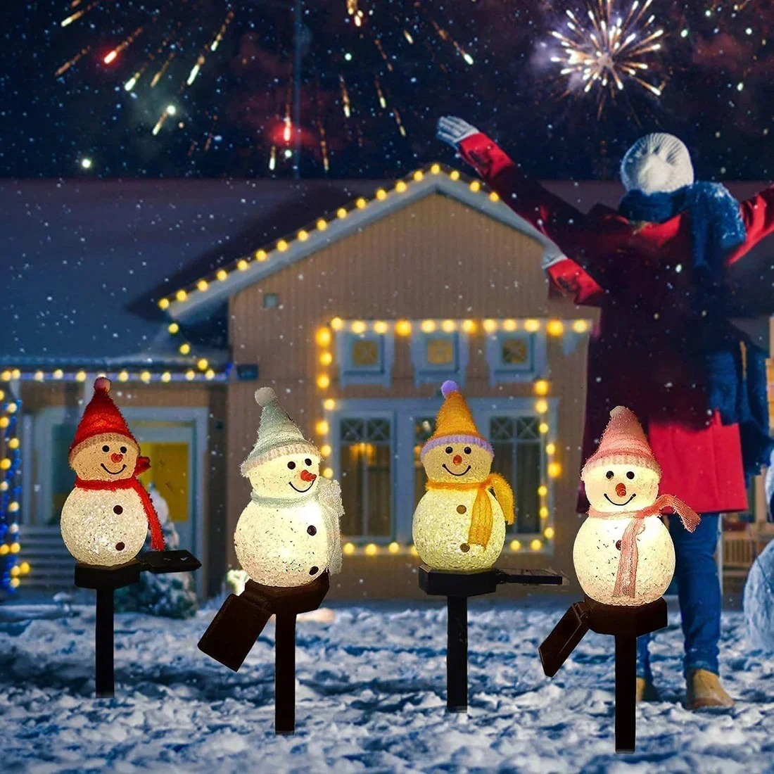 Christmas Snowman Solar Garden - Christmas Lights Outdoor incelemesi ve fiyatı