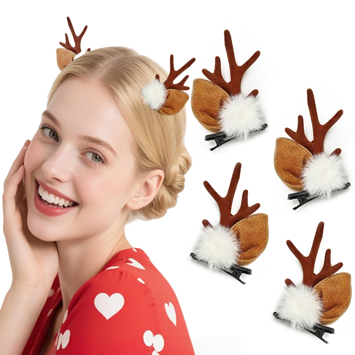 1/2Pairs Small Deer Ears Antle - Reindeer Antlers Headband incelemesi ve fiyatı